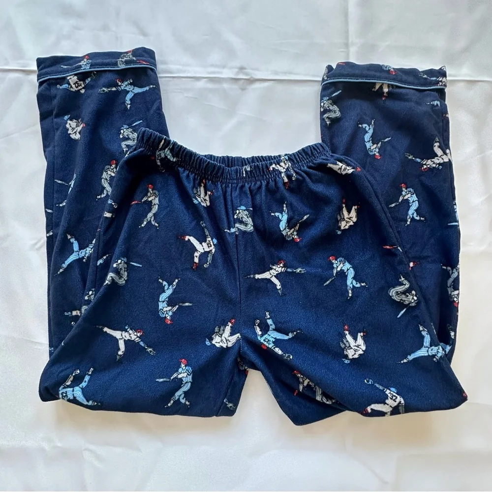 Carters pull on fleece‎ baseball theme blue pajama pants boys 10